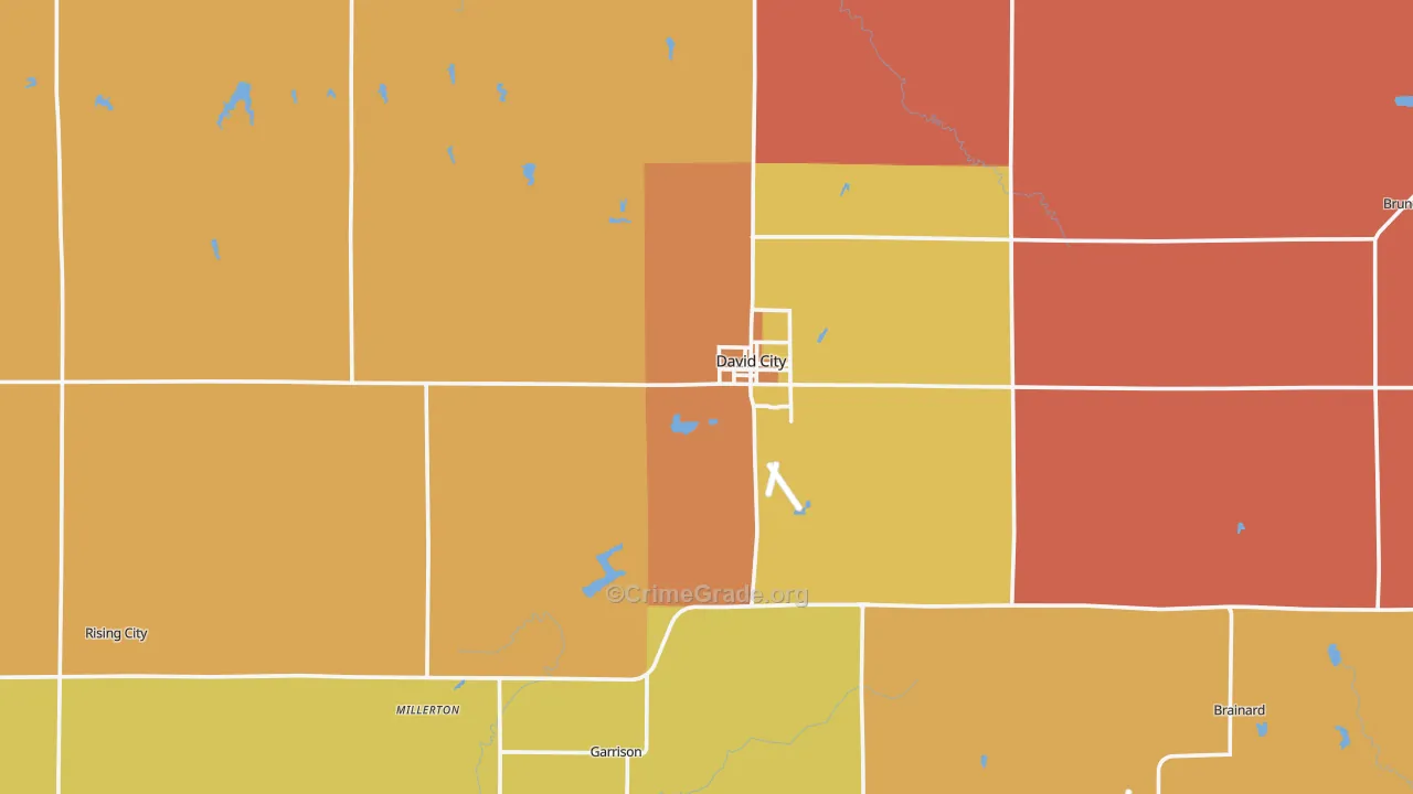 Butler County, NE Map of Burglary Rates