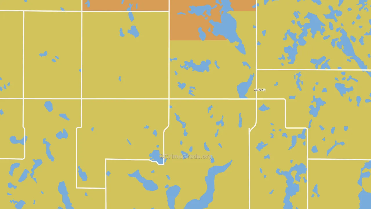 Butler, SD Map of Burglary Rates