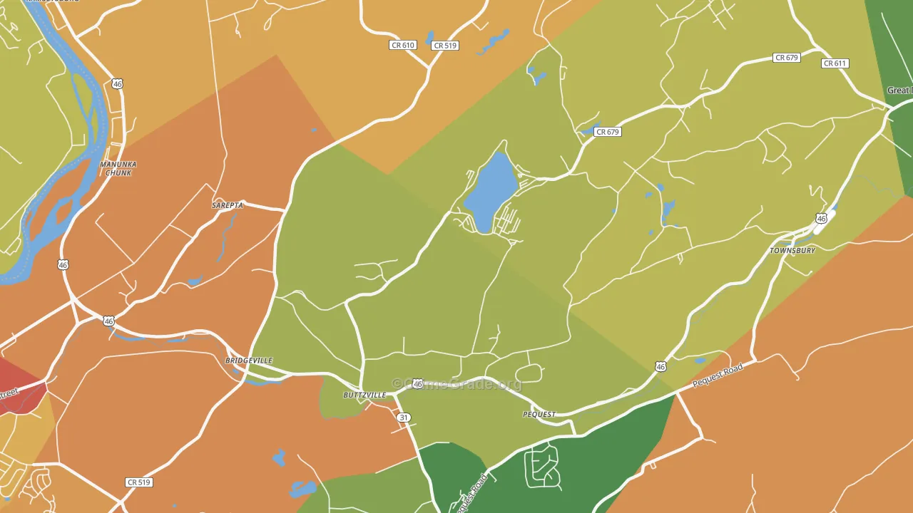Buttzville, NJ Map of Burglary Rates