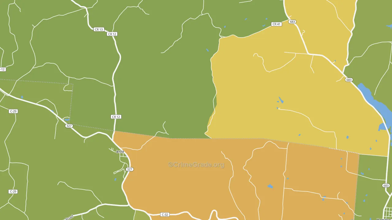 Byer, OH Map of Burglary Rates