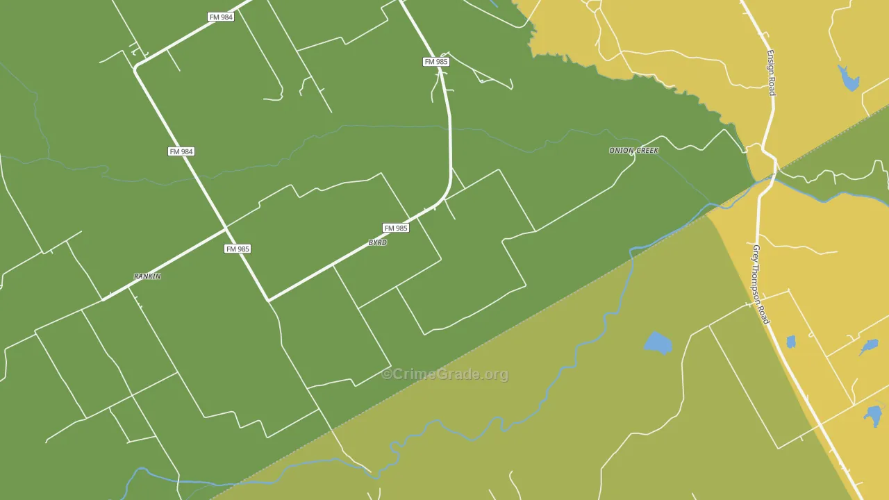 Byrd, TX Map of Burglary Rates