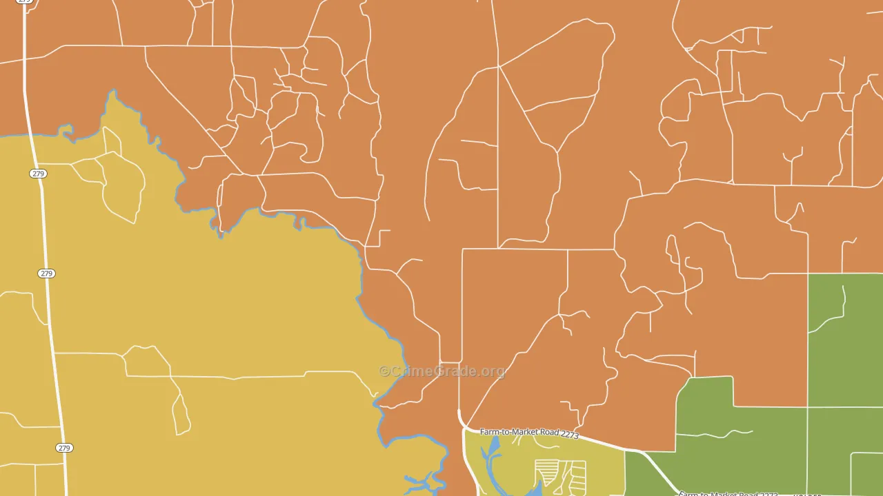 Byrds, TX Map of Burglary Rates