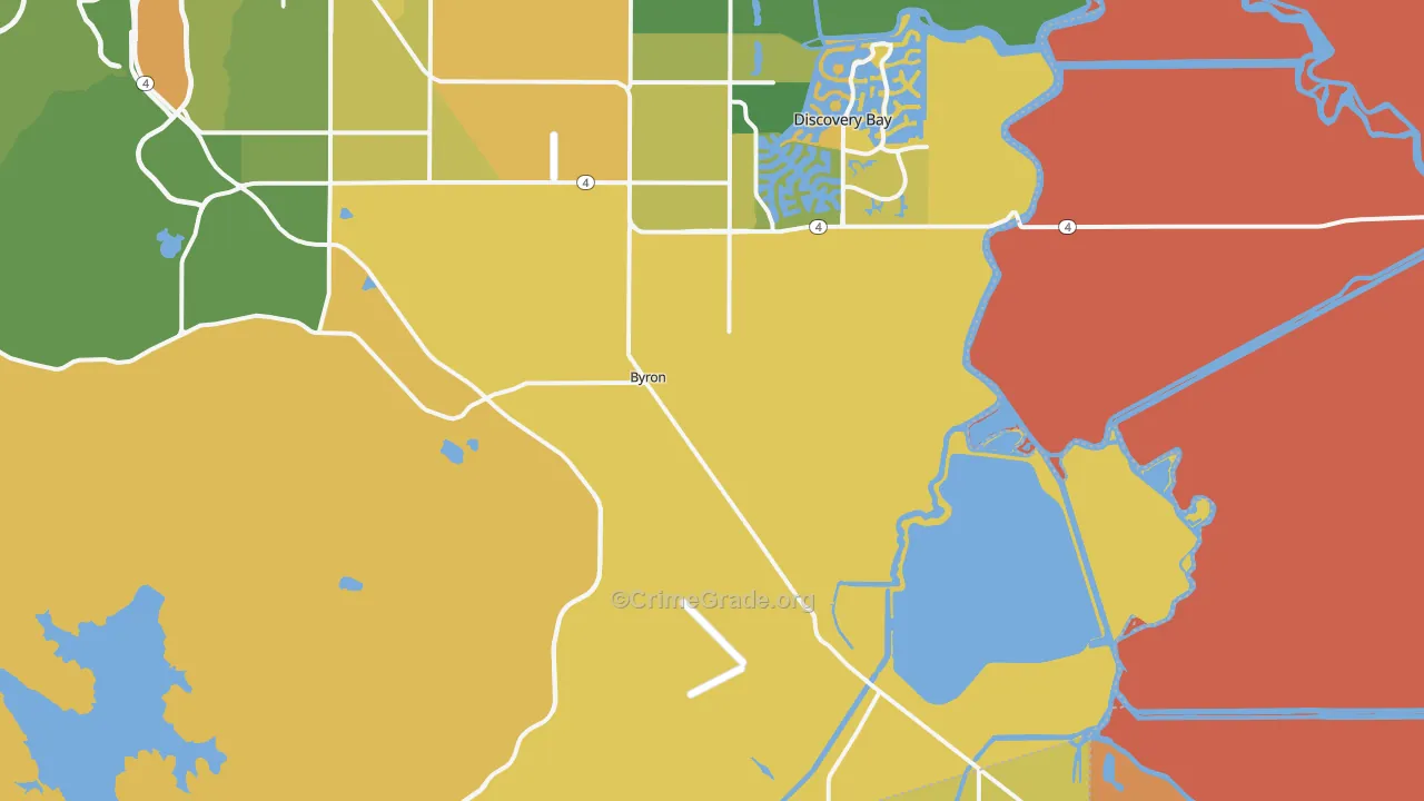 Byron, CA Map of Burglary Rates