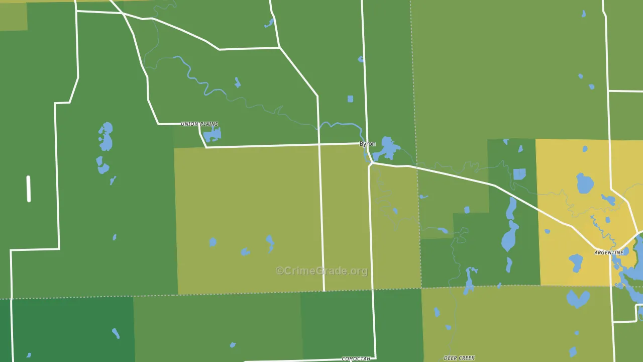 Byron, MI Map of Burglary Rates