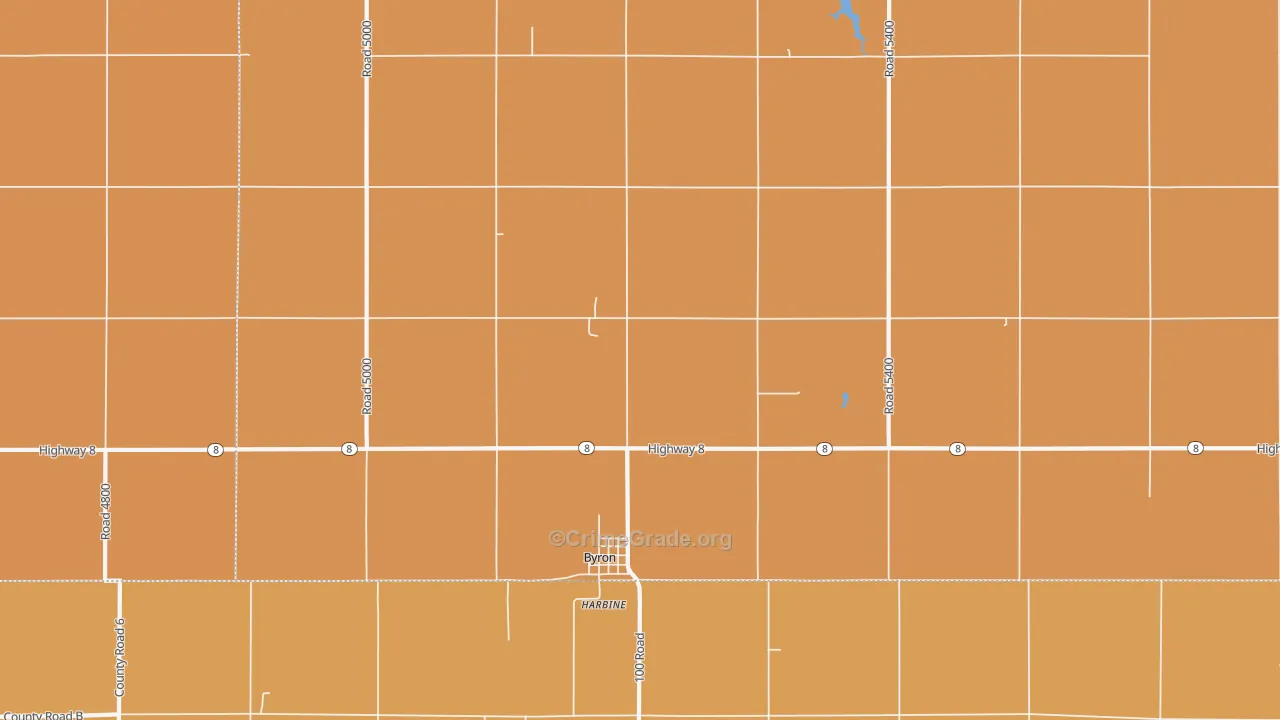 Byron, NE Map of Burglary Rates