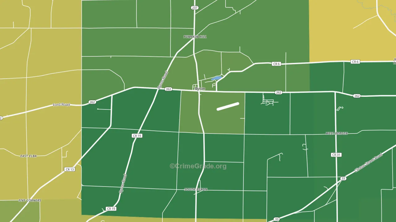 Byron, NY Map of Burglary Rates