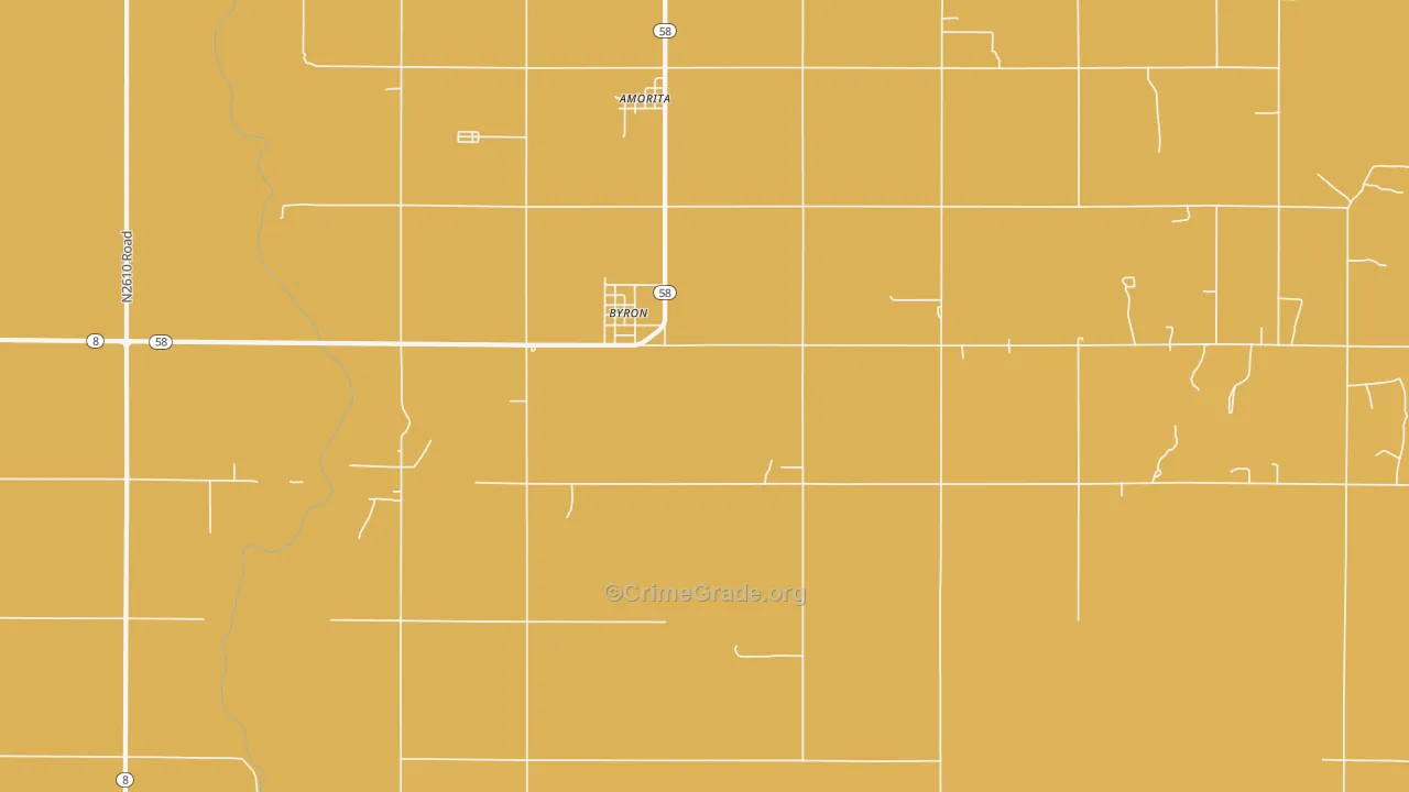 Byron, OK Map of Burglary Rates