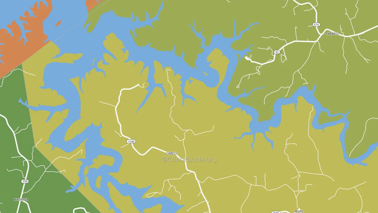Cabell, KY Map of Burglary Rates
