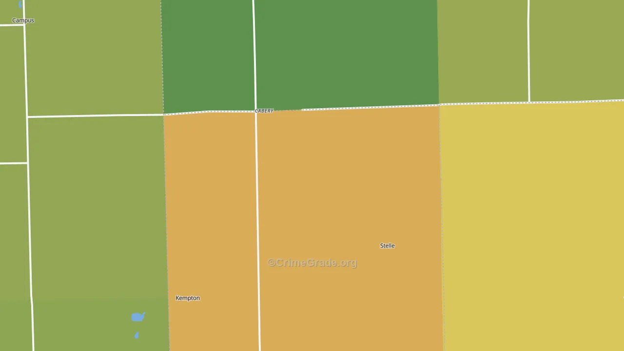 Cabery, IL Map of Burglary Rates