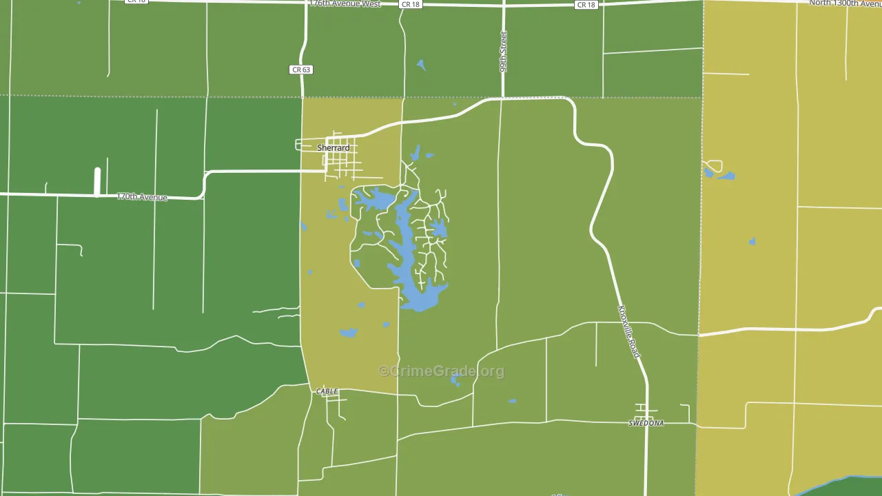 Cable, IL Map of Burglary Rates
