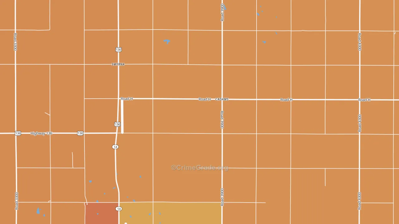 Cadams, NE Map of Burglary Rates