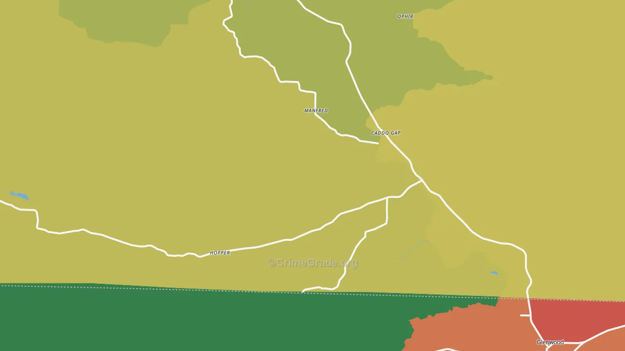Caddo Gap, AR Map of Burglary Rates