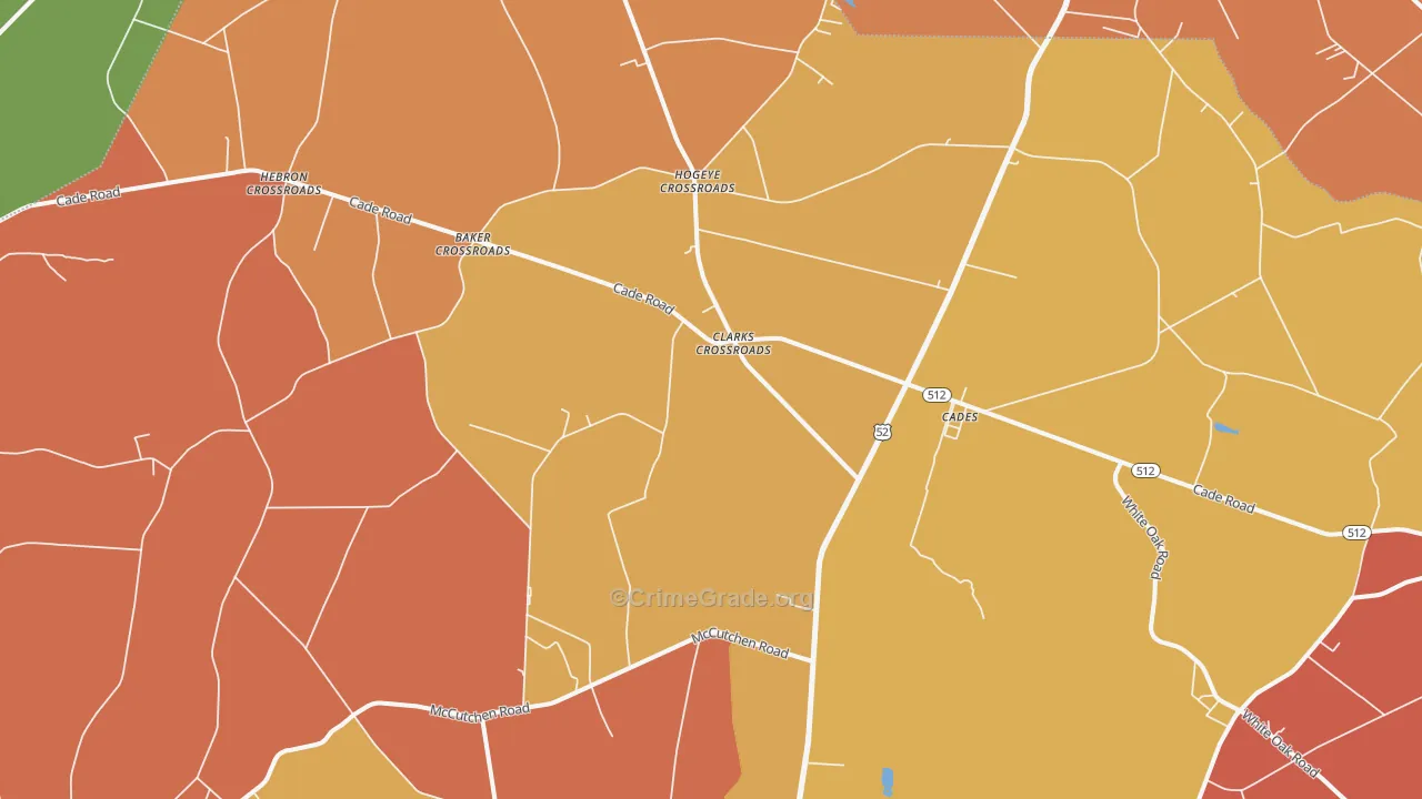 Cades, SC Map of Burglary Rates