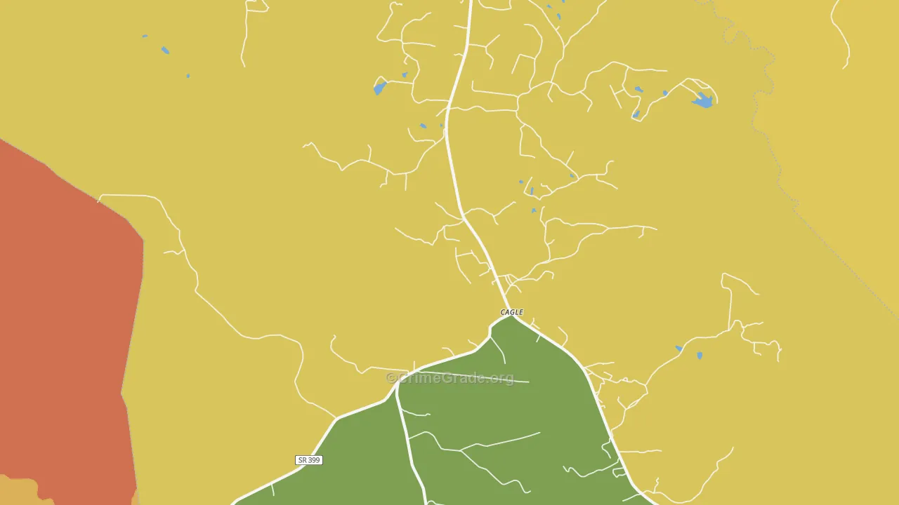Cagle, TN Map of Burglary Rates