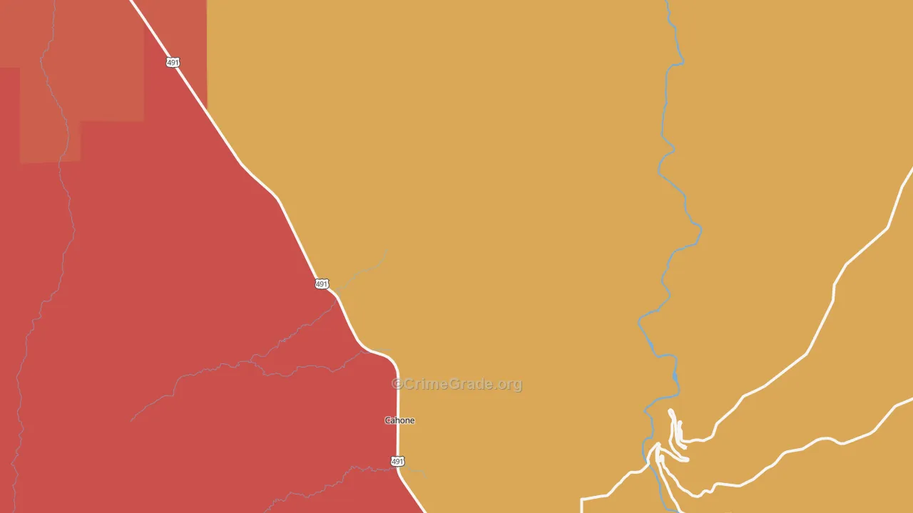 Cahone, CO Map of Burglary Rates