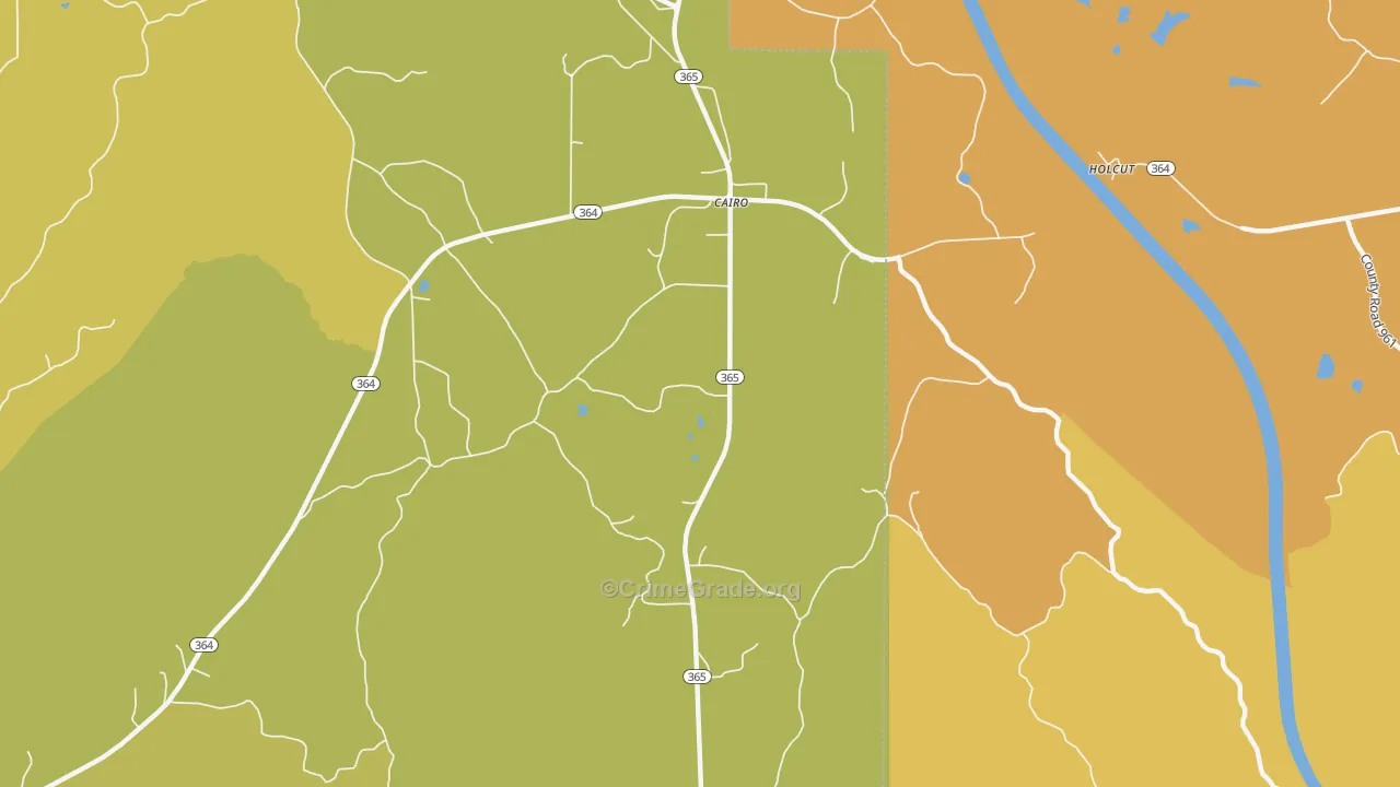 Cairo, MS Map of Burglary Rates