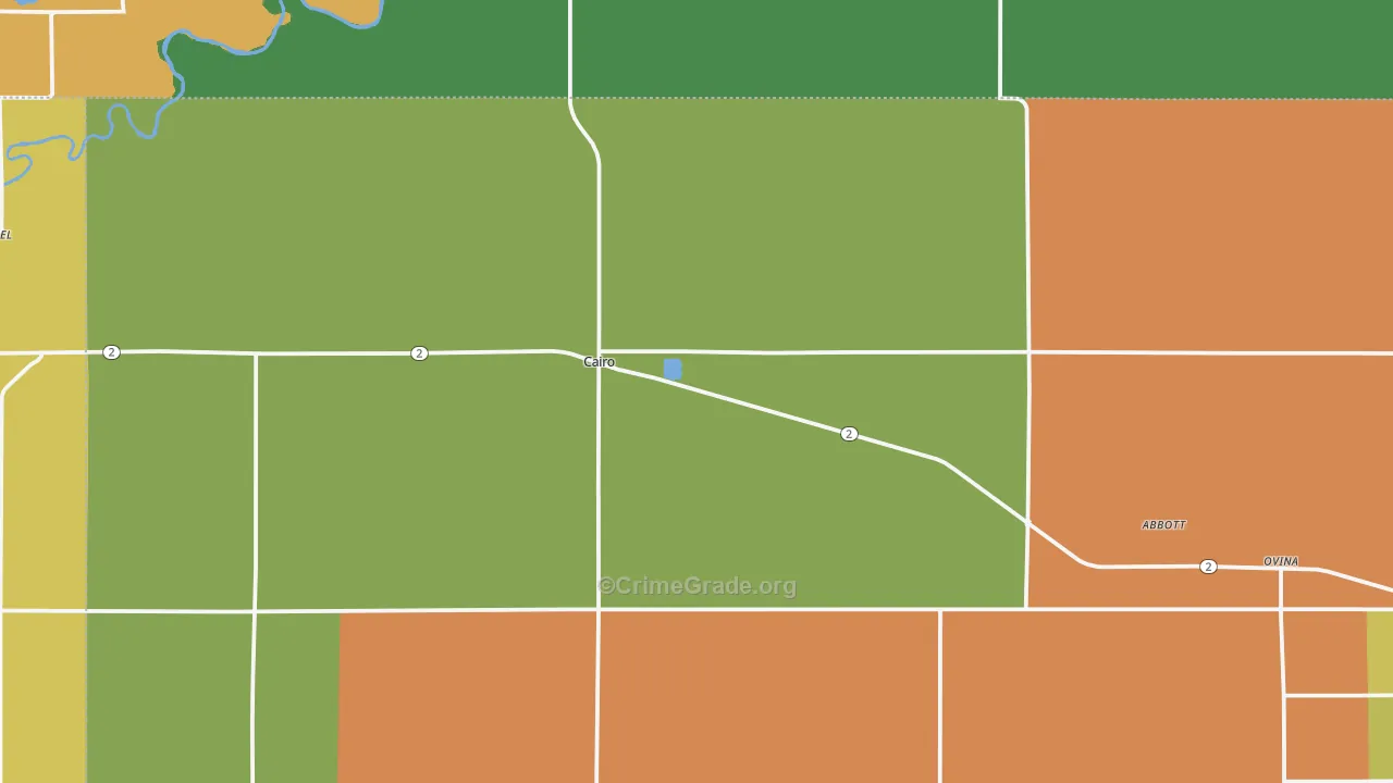 Cairo, NE Map of Burglary Rates