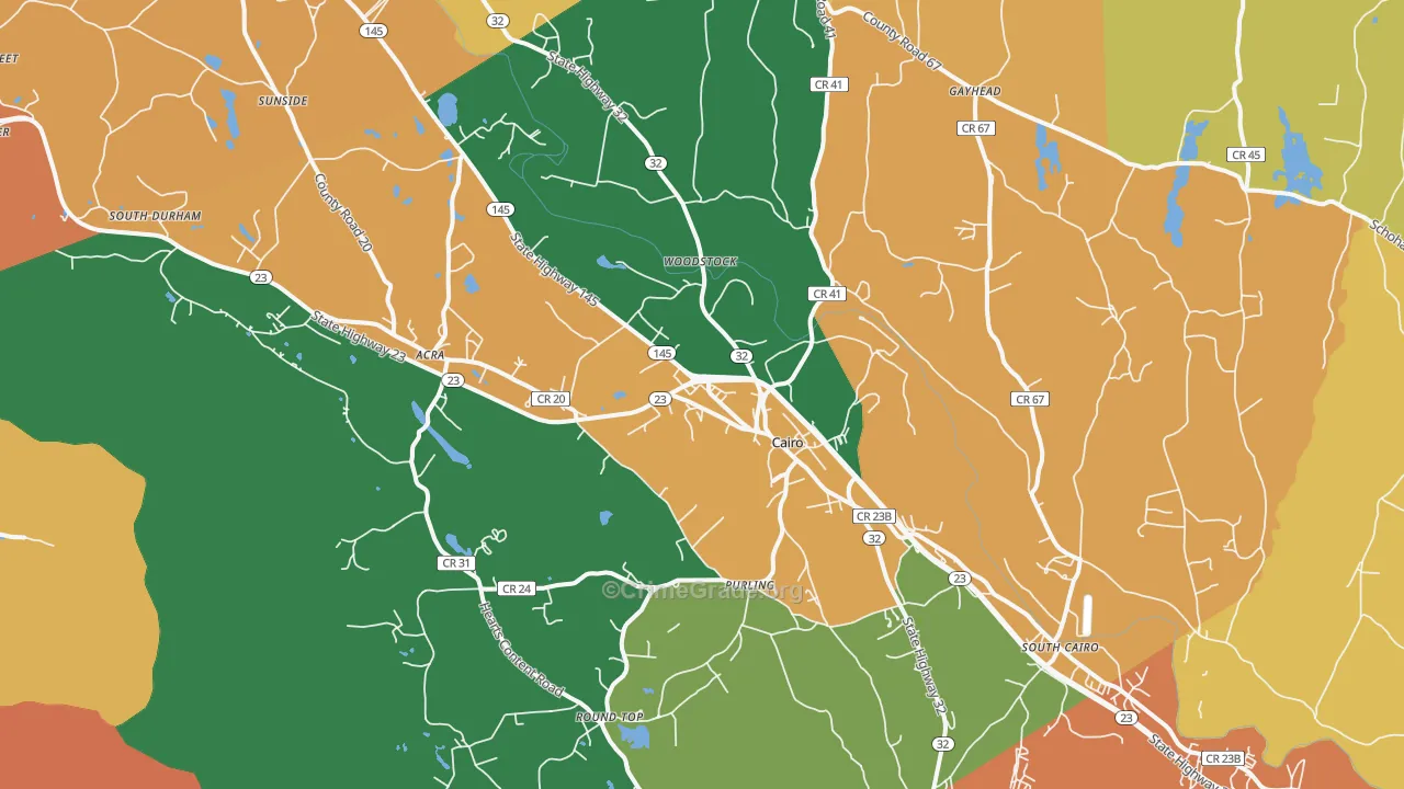 Cairo, NY Map of Burglary Rates