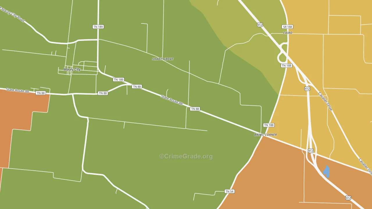 Cairo, TN Map of Burglary Rates