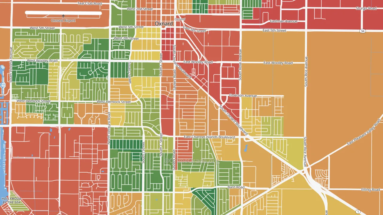 Cal-Gisler, Oxnard, CA Map of Burglary Rates