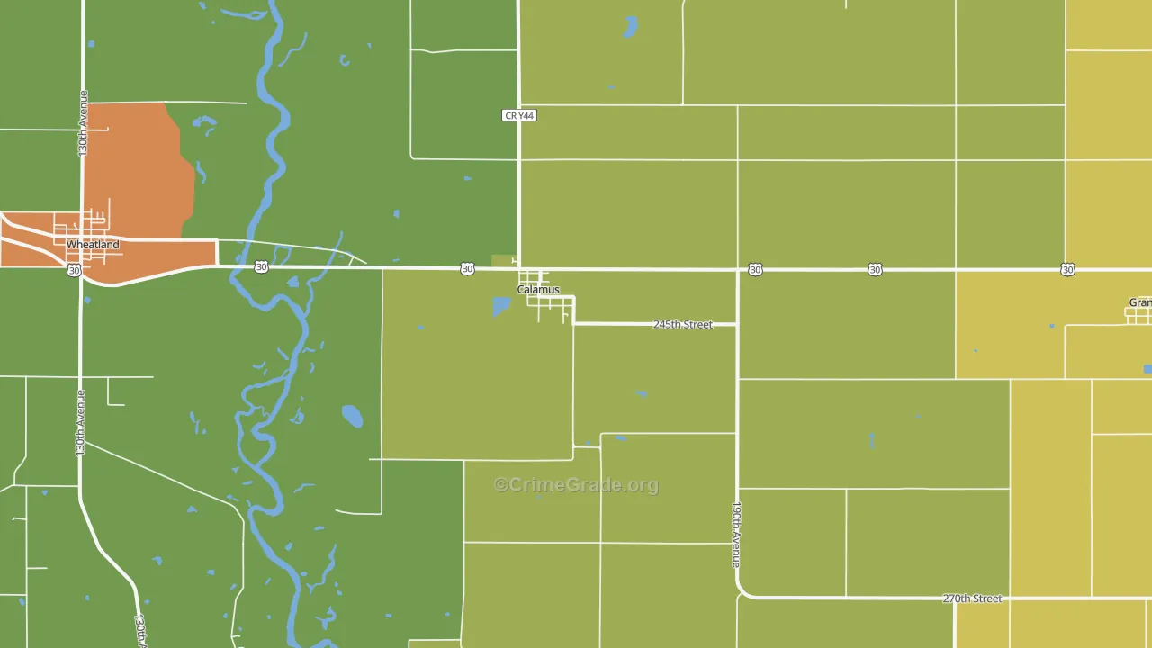 Calamus, IA Map of Burglary Rates