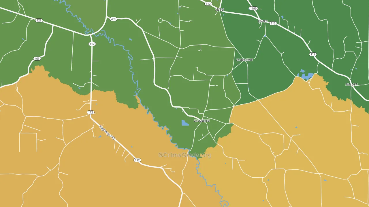 Calcasieu, LA Map of Burglary Rates