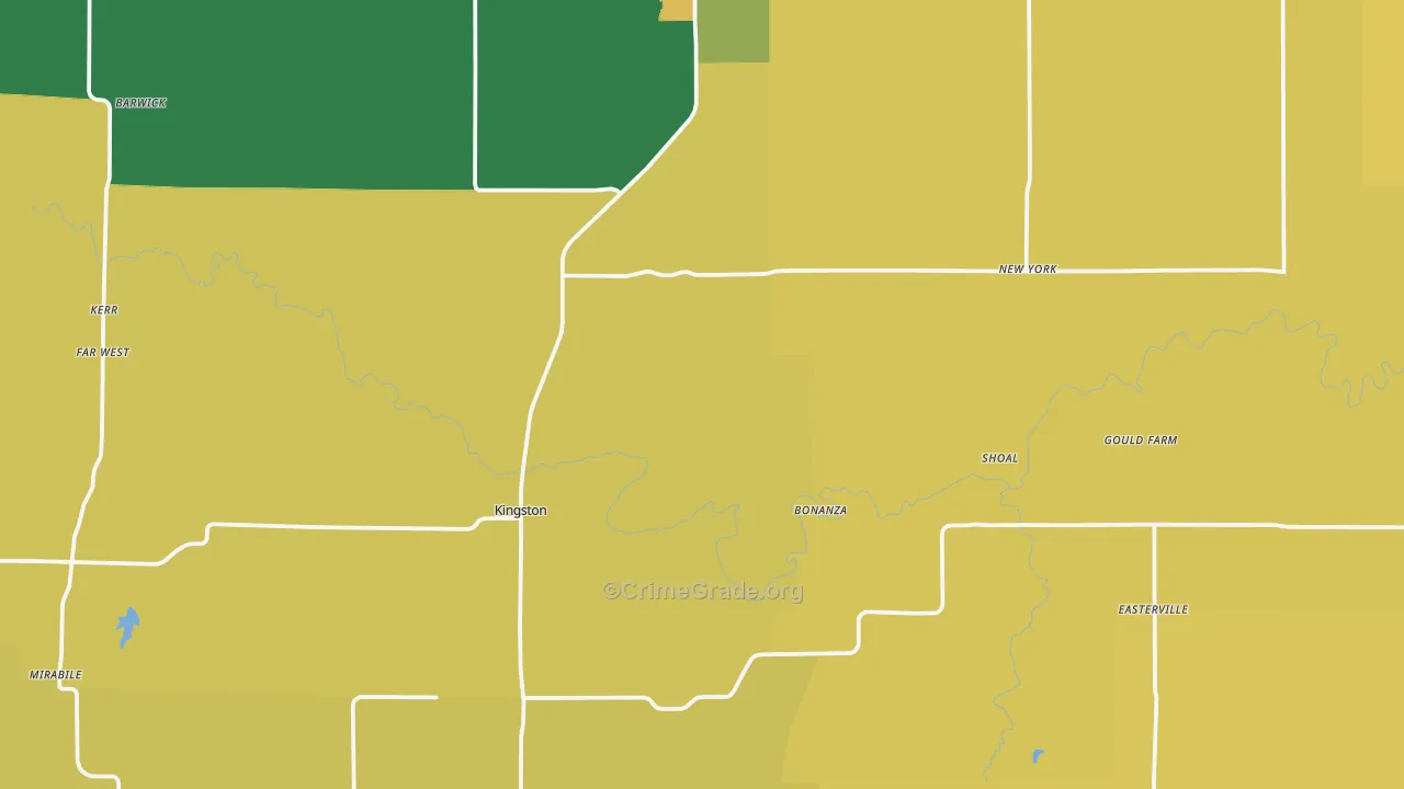 Caldwell County, MO Map of Burglary Rates