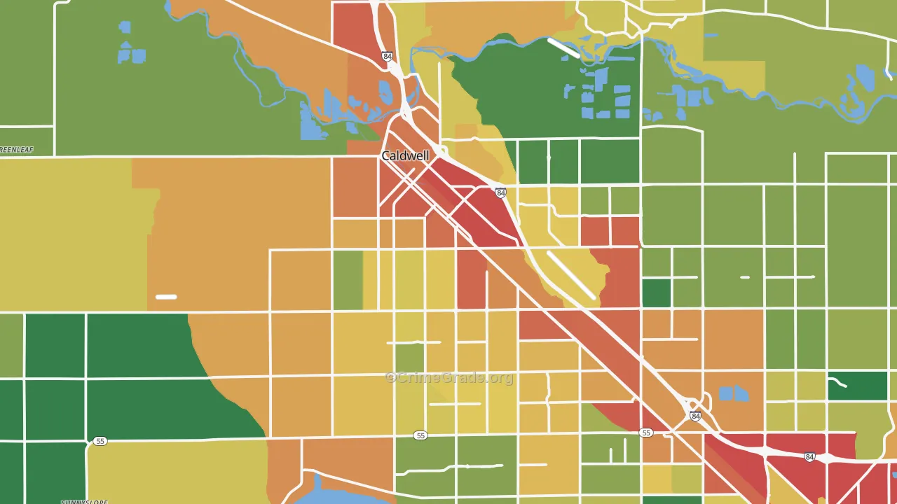 Caldwell, ID Map of Burglary Rates