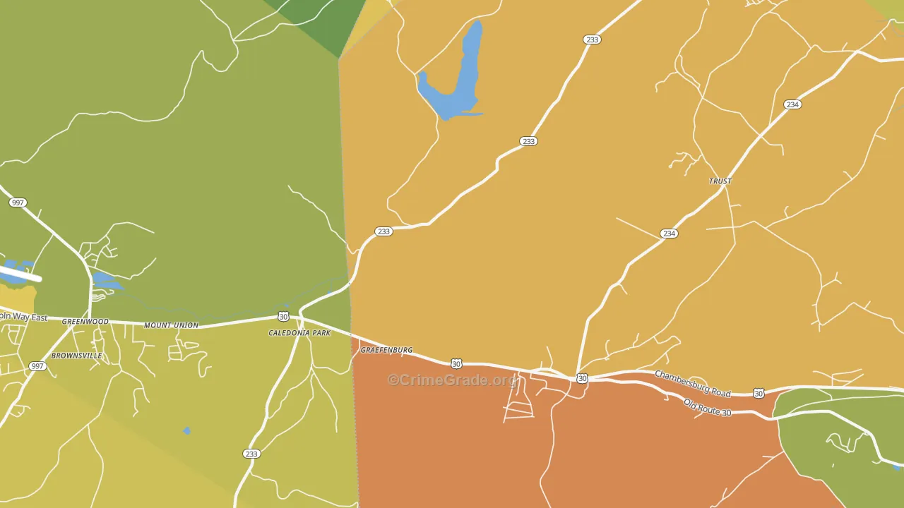 Caledonia Park, PA Map of Burglary Rates