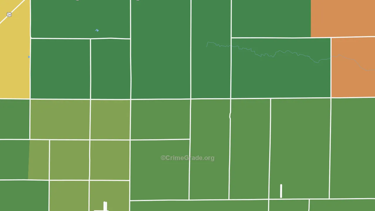 Calhan, CO Map of Burglary Rates