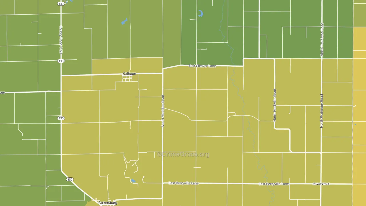 Calhoun, IL Map of Burglary Rates