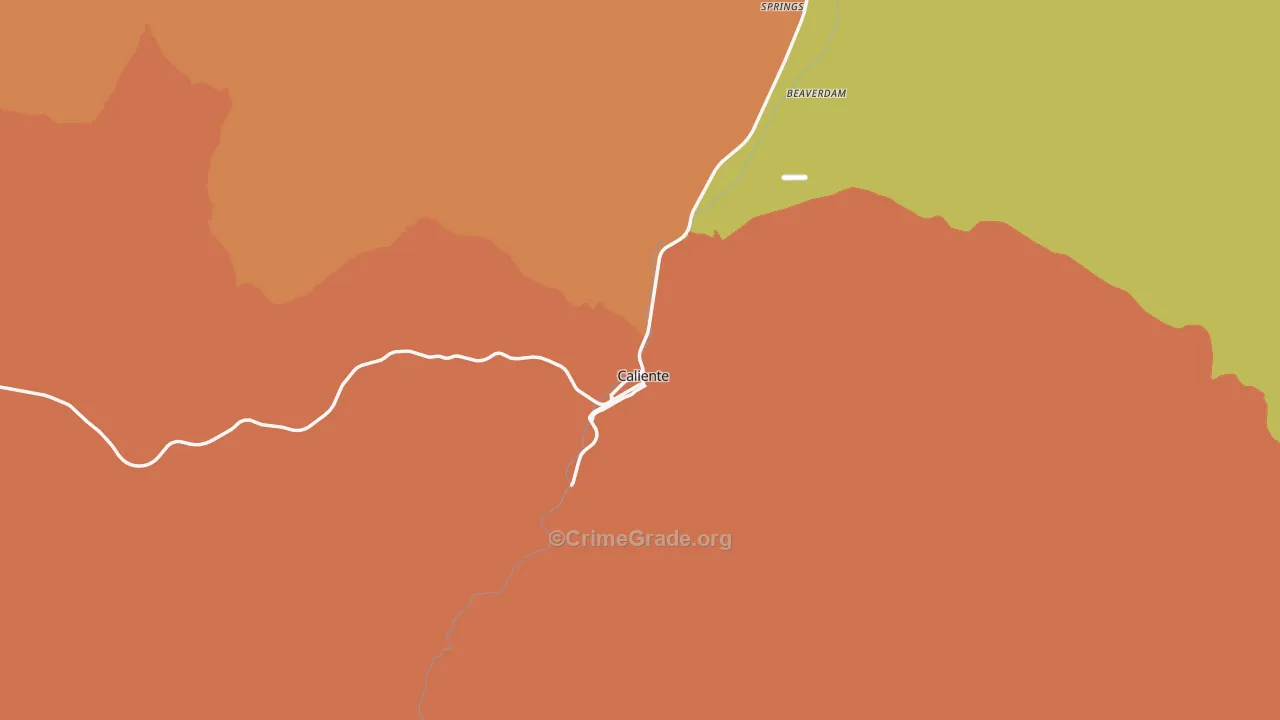 Caliente, NV Map of Burglary Rates