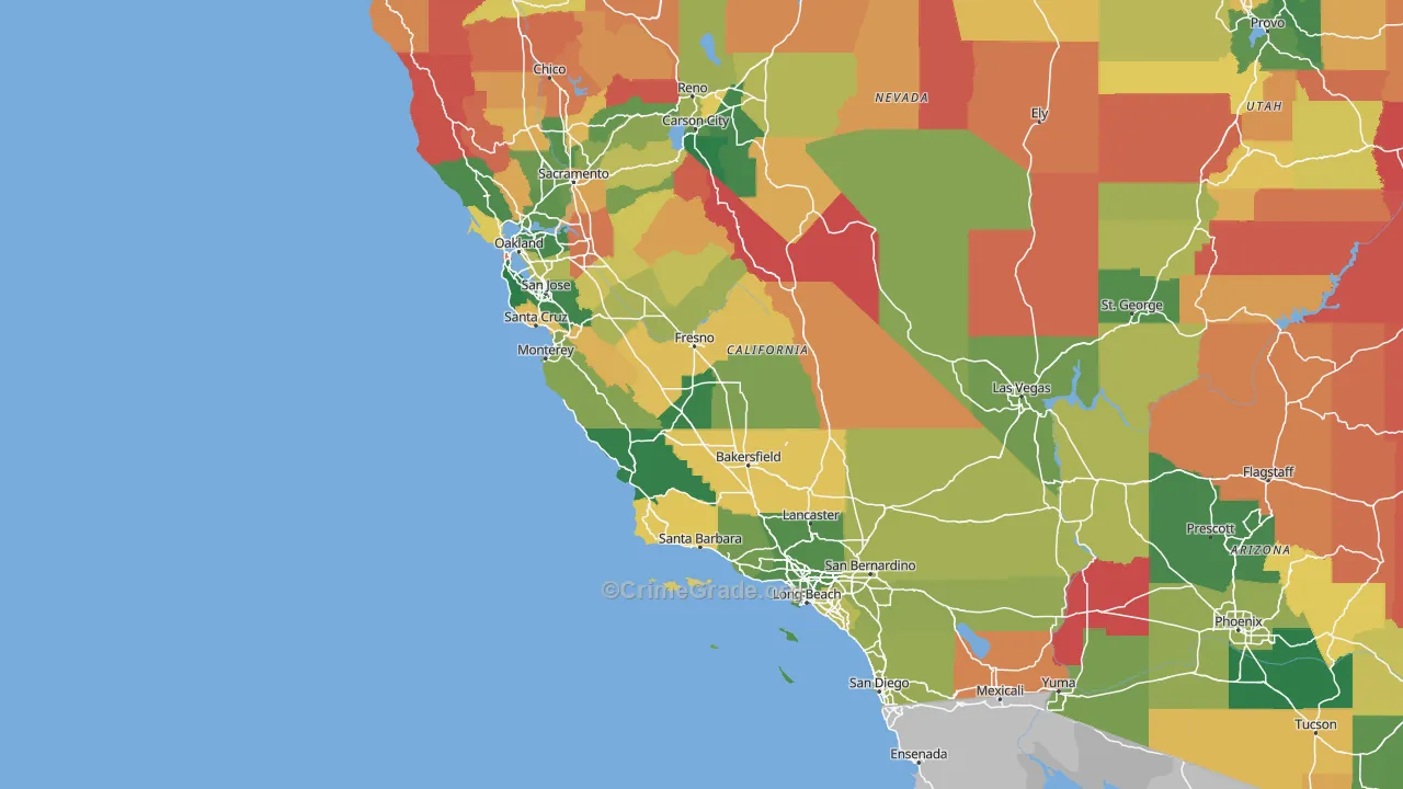 California Map of Burglary Rates