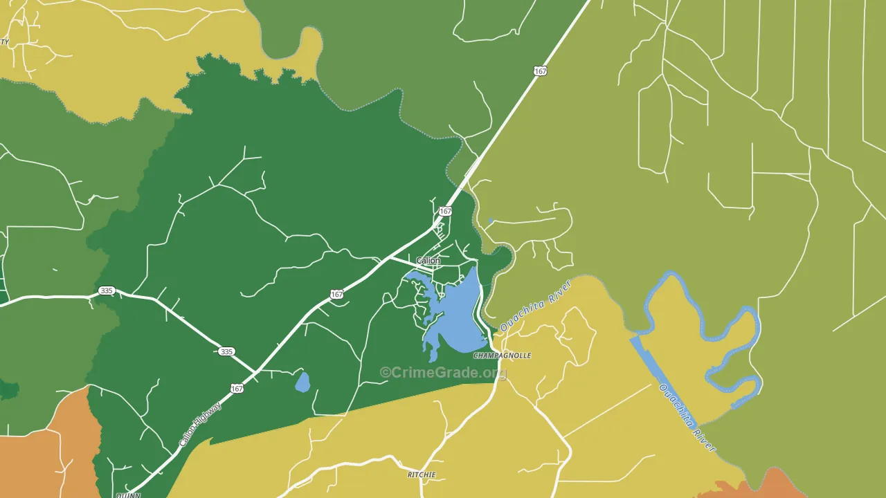 Calion, AR Map of Burglary Rates