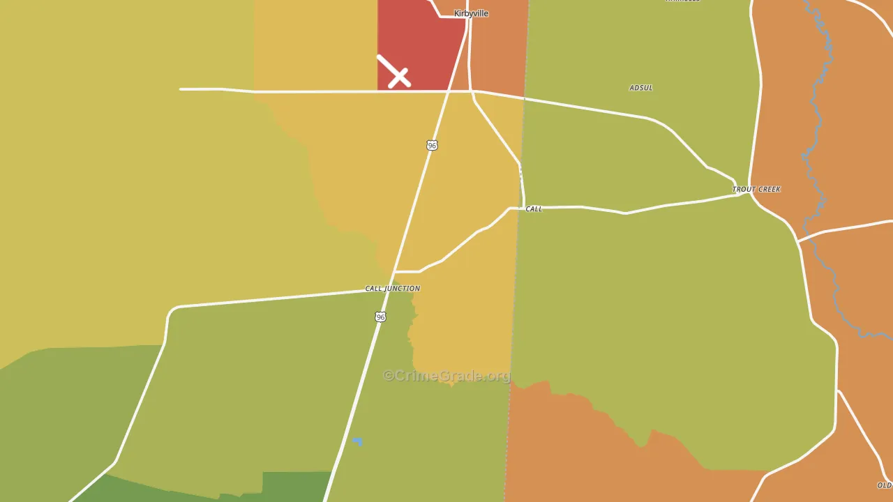 Call, TX Map of Burglary Rates