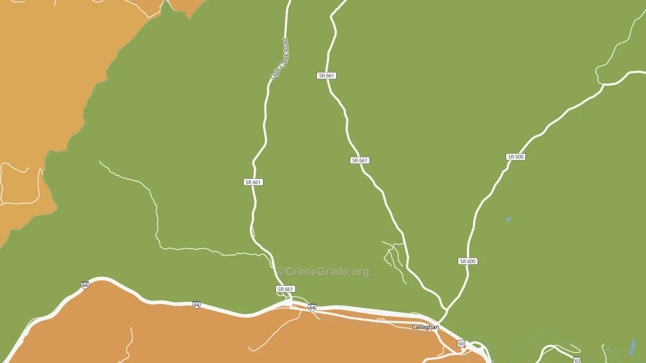 Callaghan, VA Map of Burglary Rates