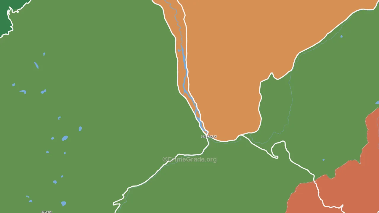 Callahan, CA Map of Burglary Rates