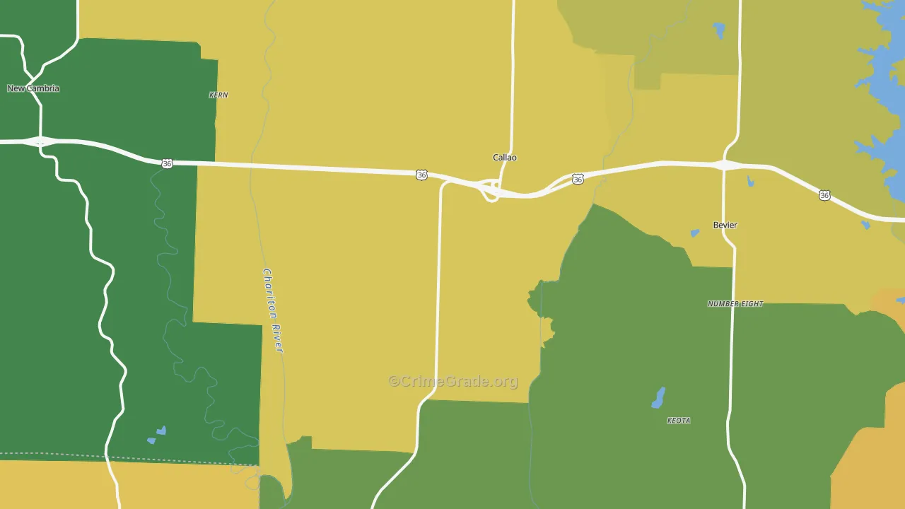 Callao, MO Map of Burglary Rates