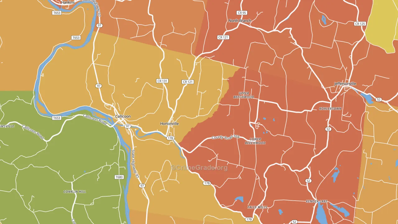 Callicoon, NY Map of Burglary Rates