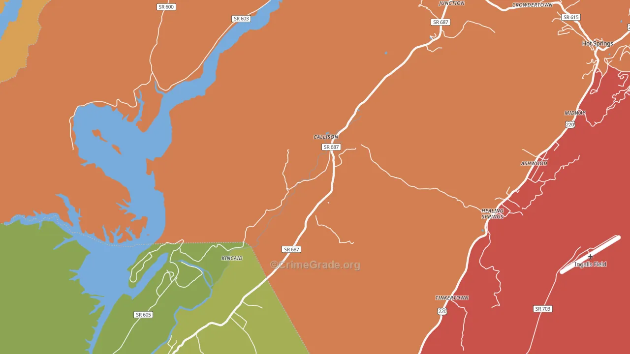 Callison, VA Map of Burglary Rates