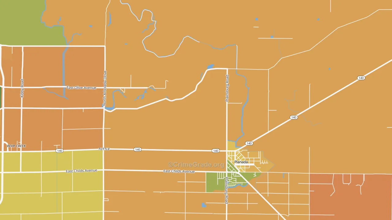 Calpack, CA Map of Burglary Rates