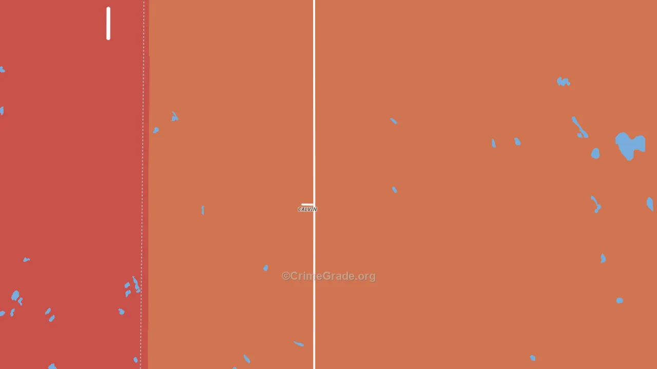 Calvin, ND Map of Burglary Rates