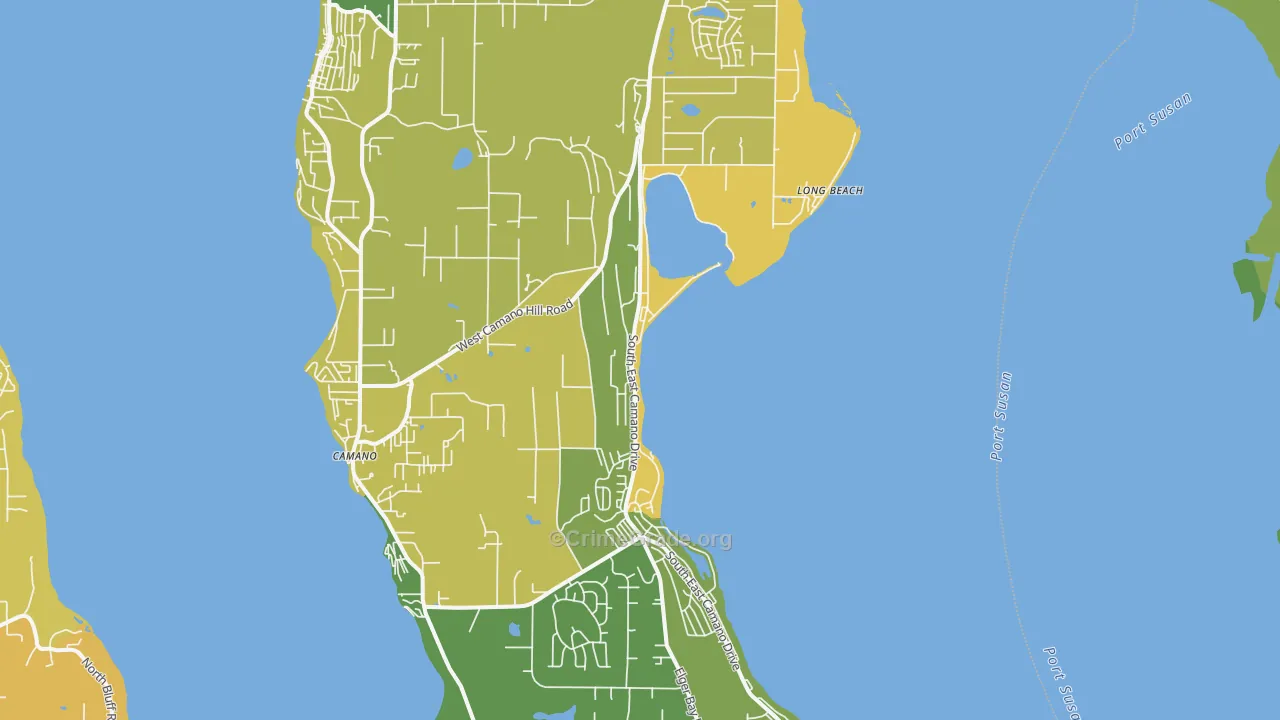 Camano Island, WA Map of Burglary Rates