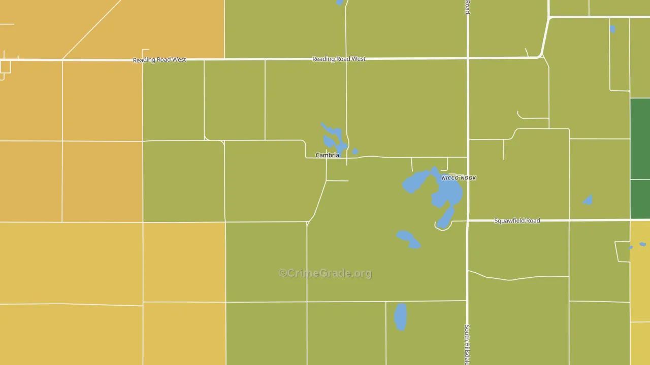 Cambria, MI Map of Burglary Rates
