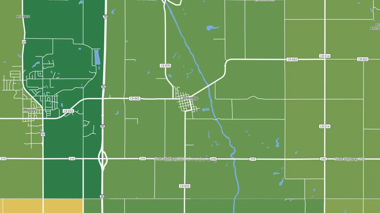 Cambridge, IA Map of Burglary Rates