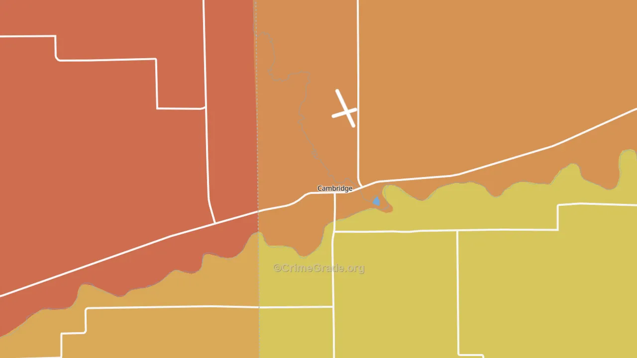 Cambridge, NE Map of Burglary Rates