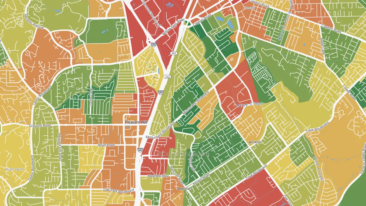 Cambridge Park, Concord, CA Map of Burglary Rates