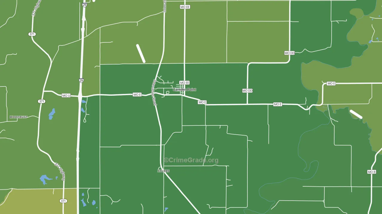 Camden Point, MO Map of Burglary Rates