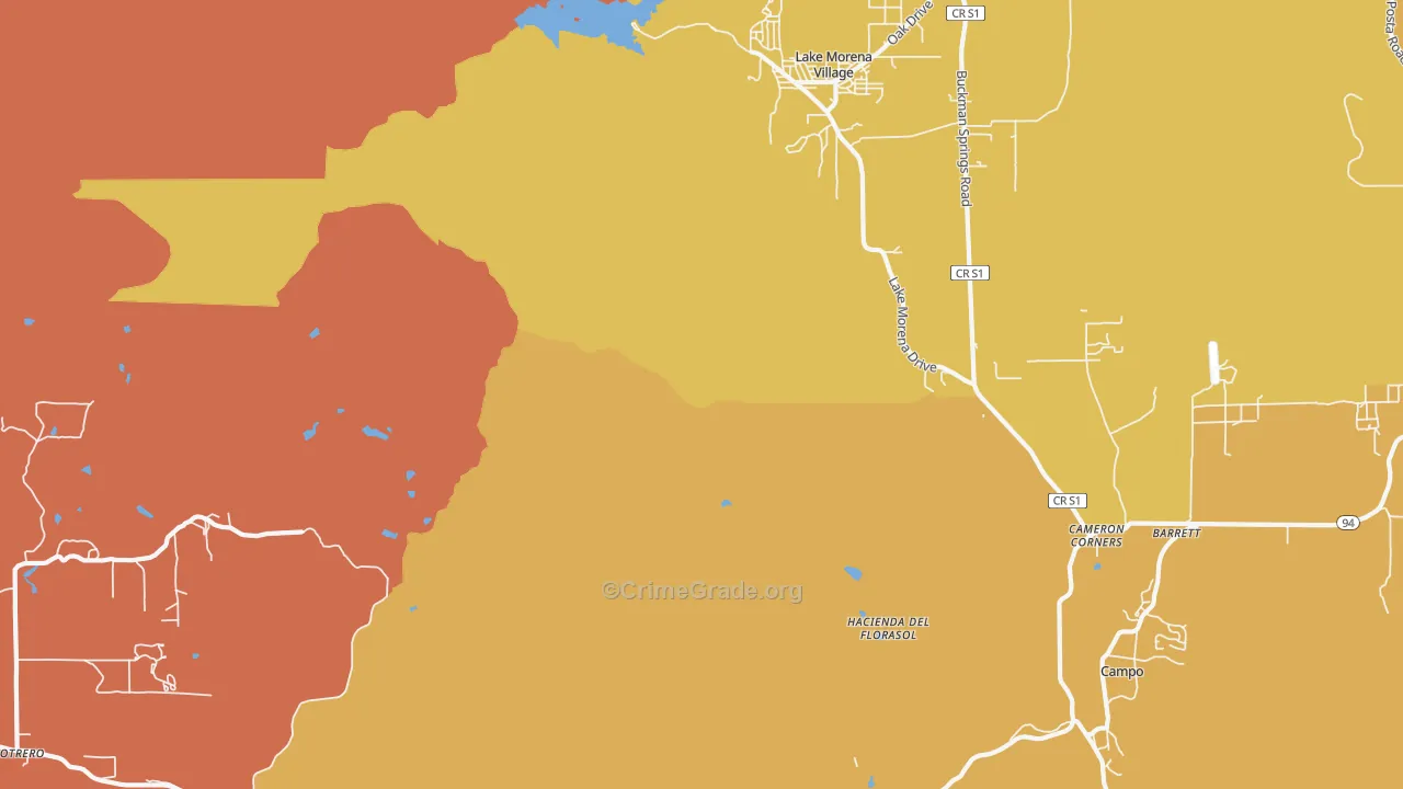 Cameron Corners, CA Map of Burglary Rates