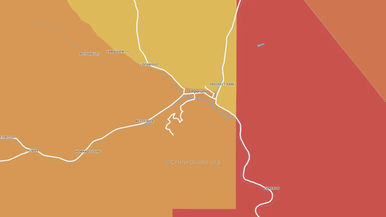 Cameron County, PA Map of Burglary Rates
